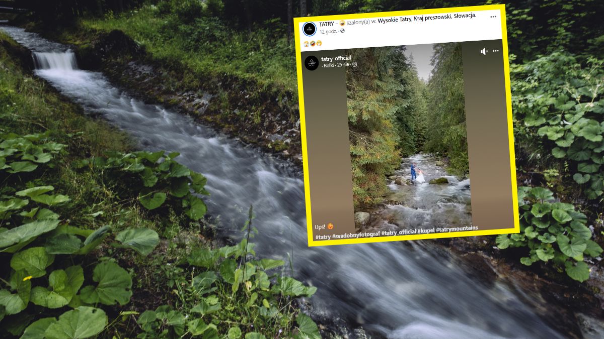 Panna młoda potknęła się i wpadła do wody. Uratował ją ukochany