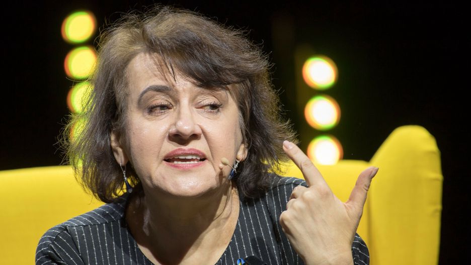 Spotkanie z Oksan? Zabu?ko w Gda?skim Teatrze Szekspirowskim15.03.2022 Gdansk Gdanski Teatr Szekspirowski Spotkanie z Oksana Zabuzko Fot. Wojciech Strozyk/REPORTER
N/z: Oksana ZabuzkoWojciech Strozyk/REPORTER
