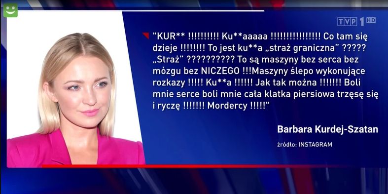 "Wiadomości" zrobiły materiał o Barbarze Kurdej-Szatan