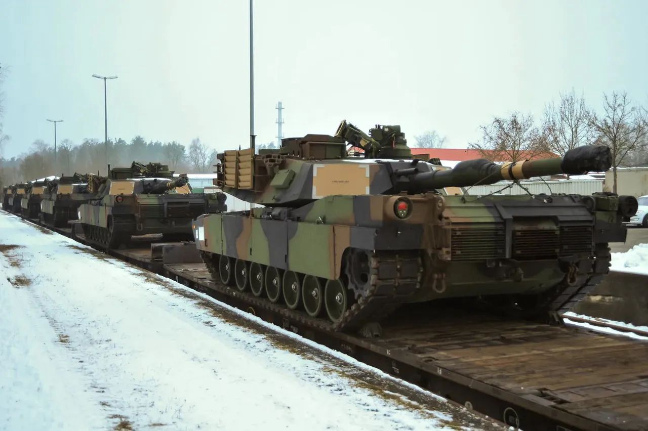 Abrams tanks during transportation, illustrative photo