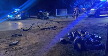 Wypadek w Górkach ranny motocyklista