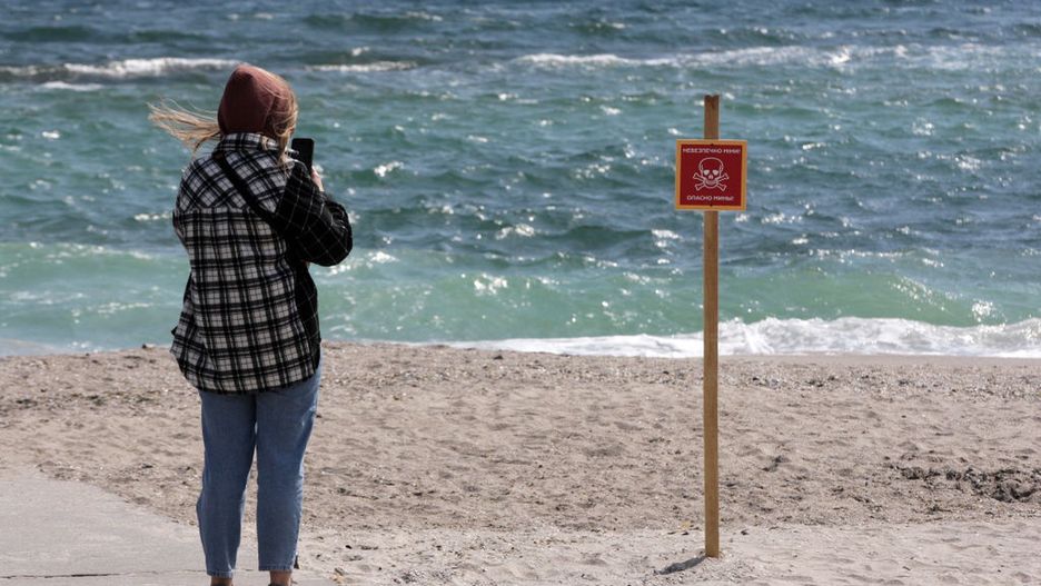 Na plażach w Odessie i okolicy znajdują się tabliczki informujące o minach