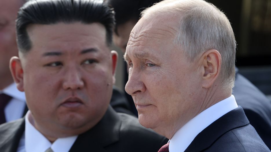 Dyktator Korei północnej Kim Dzong Un i rosyjski prezydent Władimir Putin