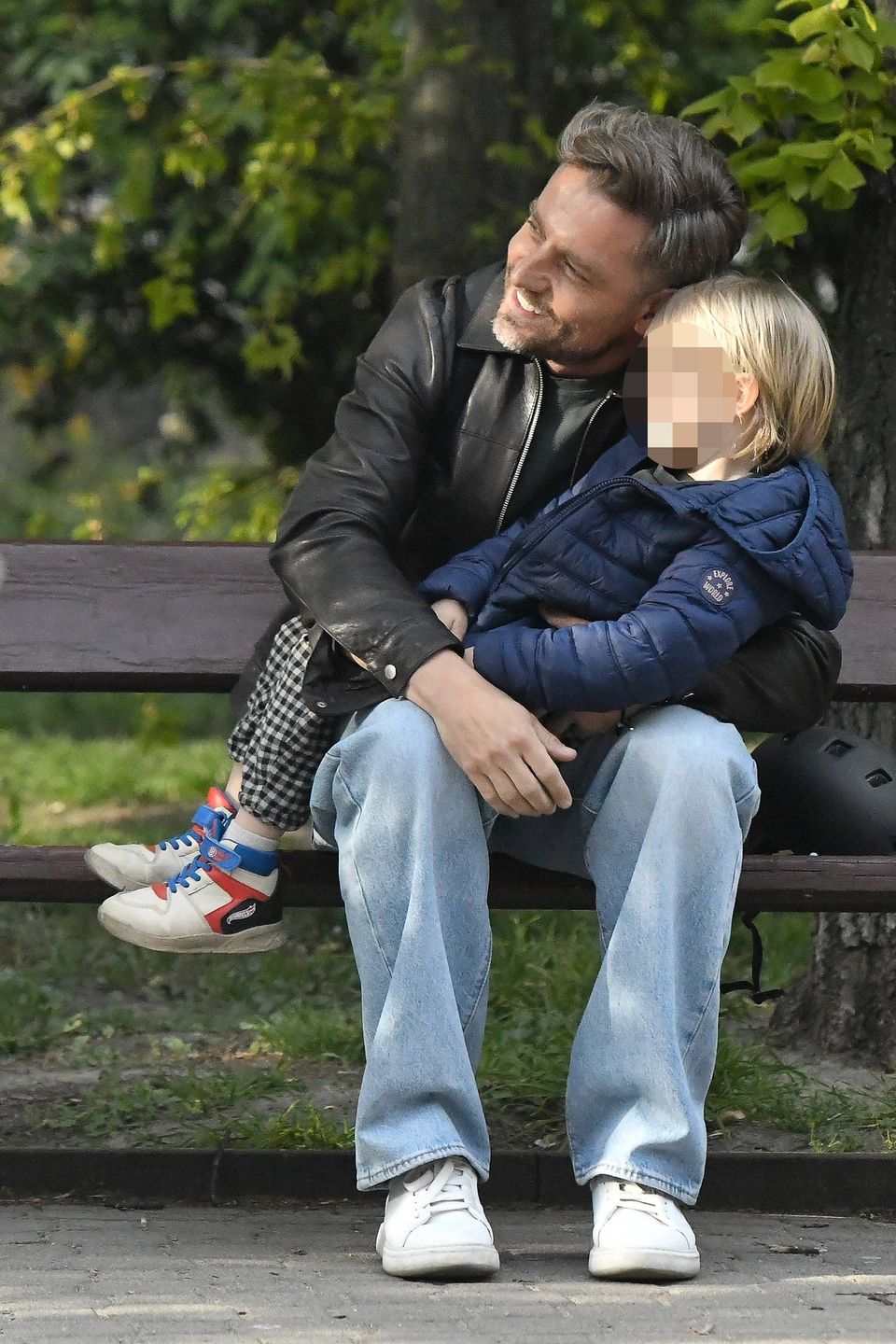 Marcin Rogacewicz z synem 