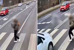 To były centymetry. Kobieta nie widziała pieszej