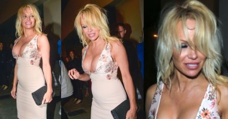 Biust 49-letniej Pameli Anderson na imprezie w Hollywood (ZDJĘCIA)