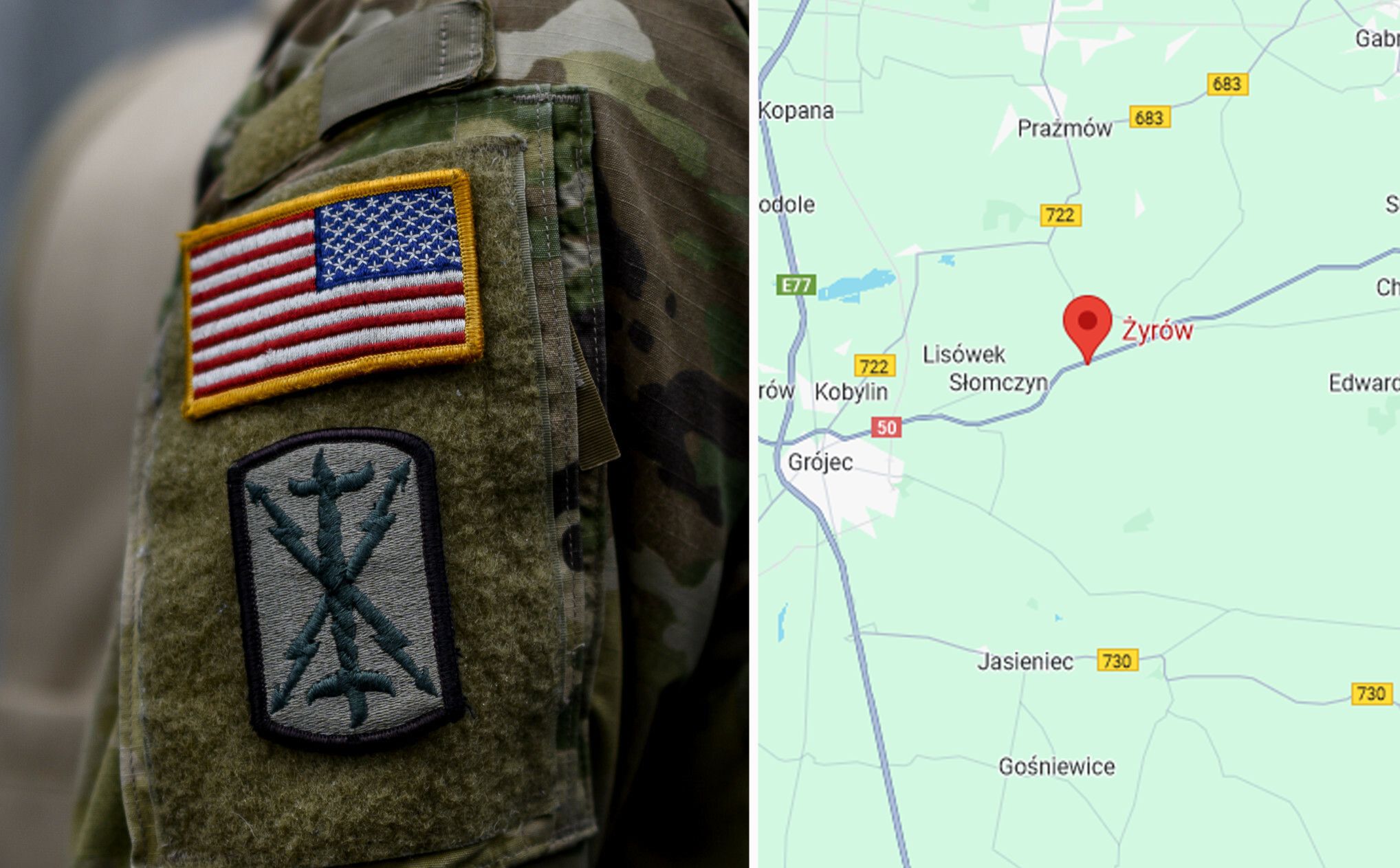 mapka, wypadek amerykańskich żołnierzy