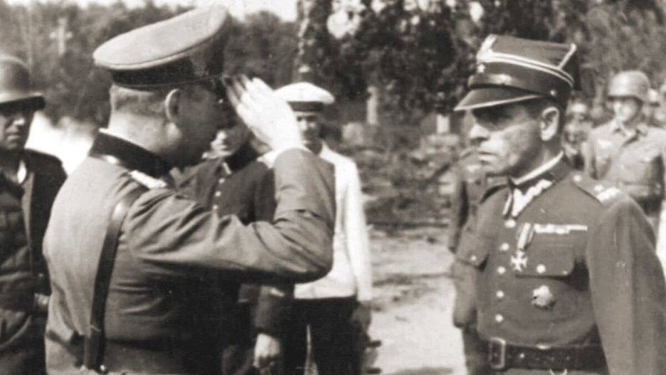 mjr Henryk Sucharski podczas kapitulacji Westerplatte