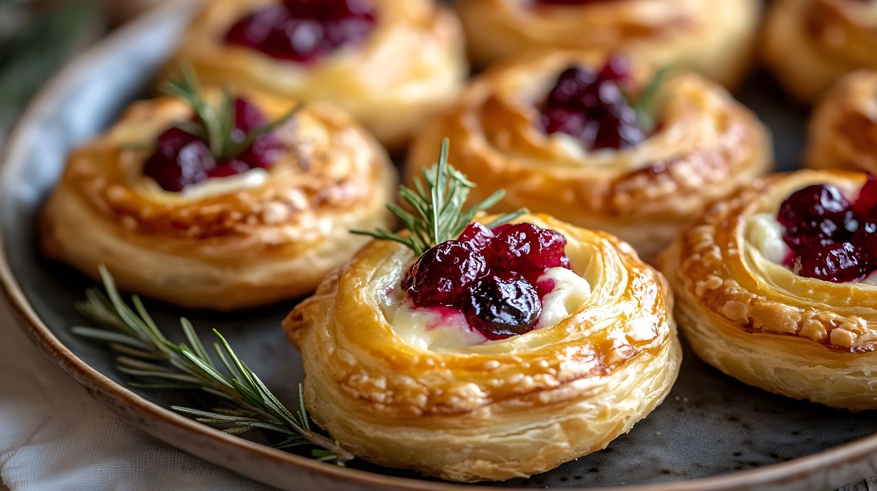 New Year's eve delight: Easy camembert puff pastry tarts