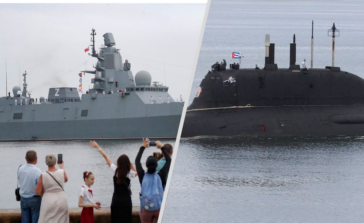 Rosyjskie okręty w porcie w Hawanie