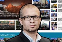 Prezes Interii Artur Potocki na tle strony głównej portalu