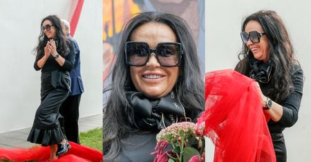 Roześmiana Ewa Krawczyk odsłania mural z wizerunkiem Krzysztofa w Opolu. PODOBNY? (ZDJĘCIA)