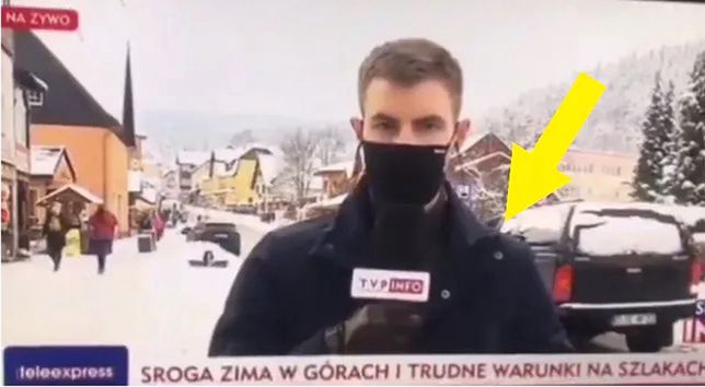 Wpadka w TVP w transmisji na żywo. Spójrzcie na bohatera drugiego planu