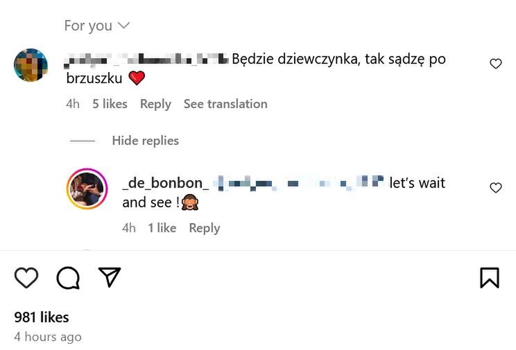 Dominika Serowska odpisała na komentarz o płci dziecka