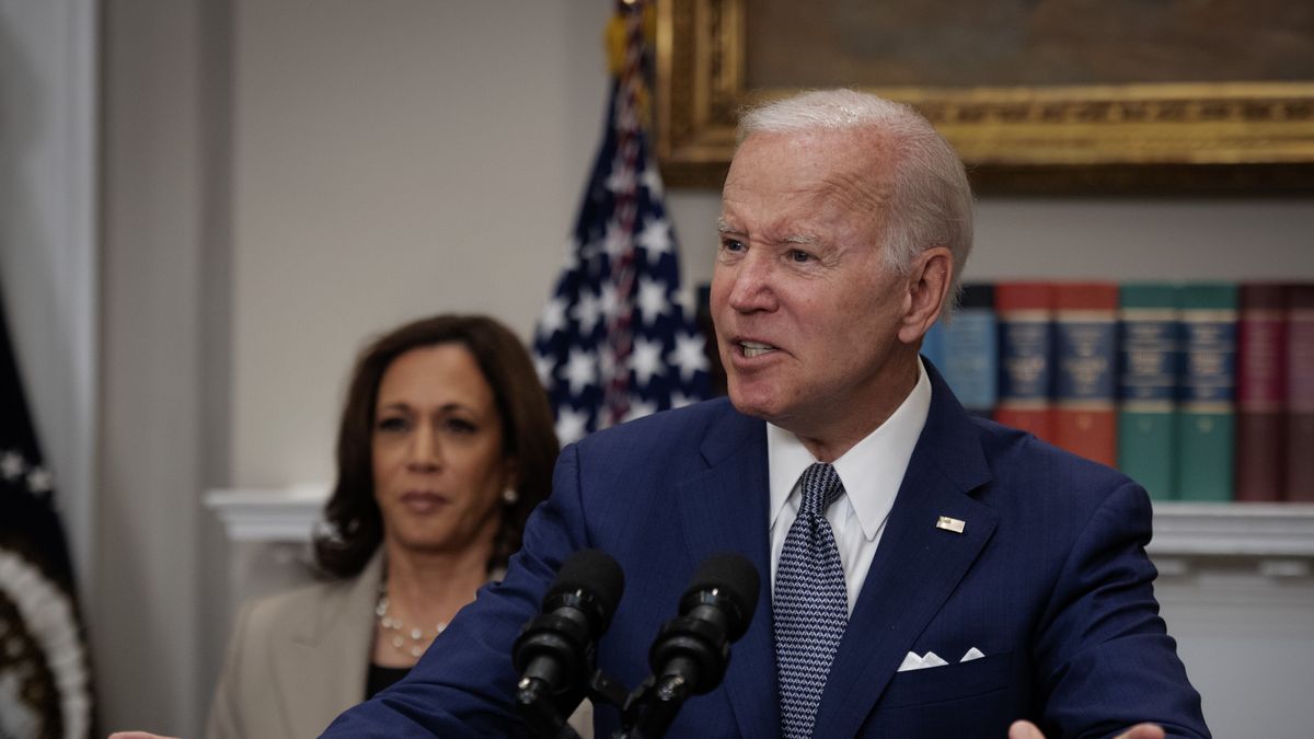 WASHINGTON, DC - JULY 8: 
President Joe Biden grows visibly angry while relating a story of a 10-year-old girl forced to take her rapists child to term as he delivers remarks before signing an Executive Order on protecting access to reproductive health care services in Washington, DC. 
(Photo by Bill O'Leary/The Washington Post via Getty Images)