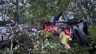 Wypadek na DK 81 w Łaziskach Górnych