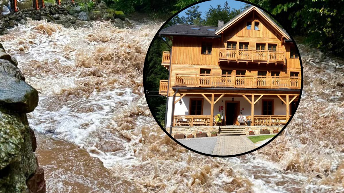 Weselnicy w Szklarach na Dolnym Śląsku uwięzieni przez wodę