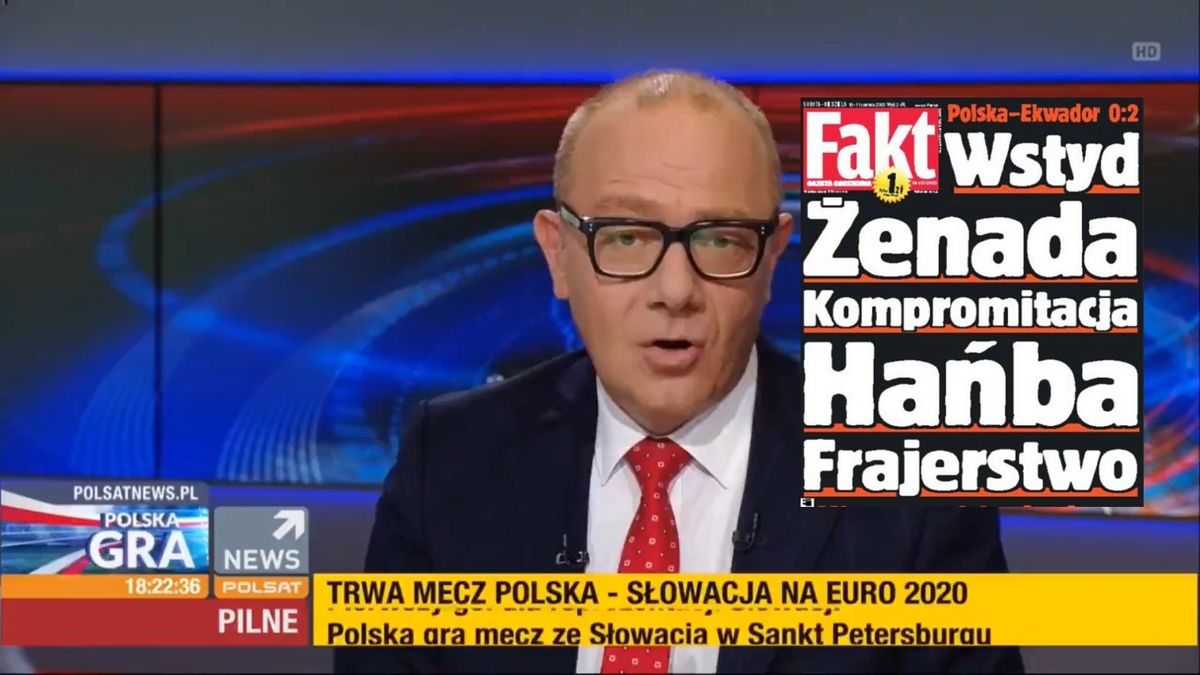 Grzegorz Jankowski wymyślił okładkę, która nieustannie powraca po meczach Polaków