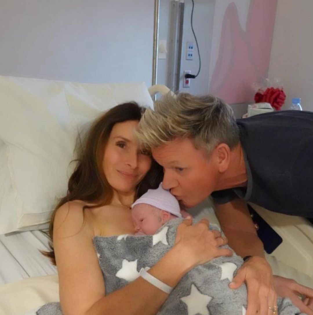 Gordon Ramsay with his wife and son