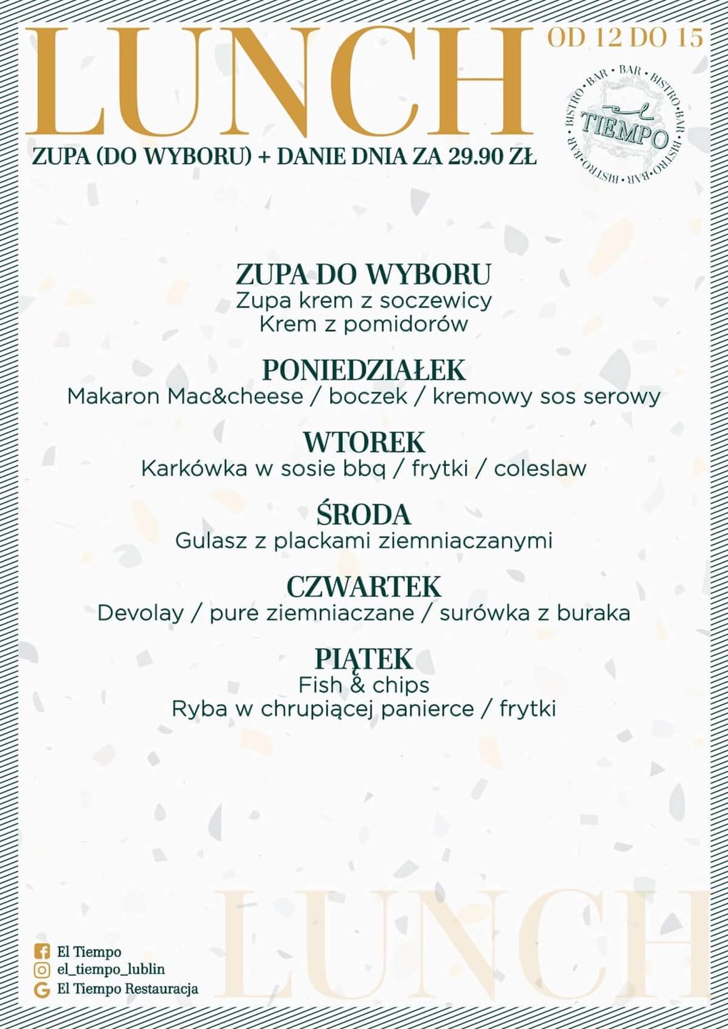El Tiempo lunch 17-21 marca