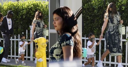 Odpicowana Kylie Jenner paraduje z torebką Chanel za 30 tysięcy w towarzystwie córki i Travisa Scotta (ZDJĘCIA)