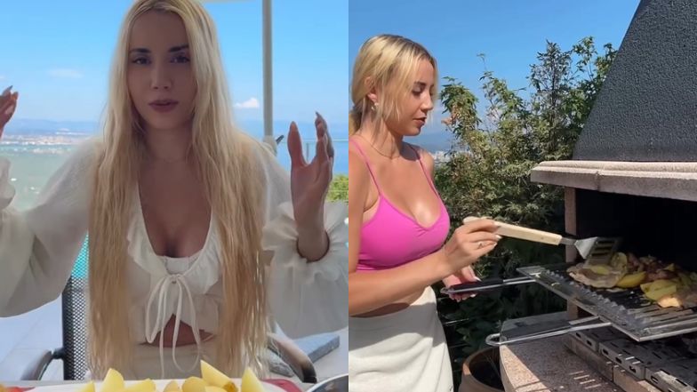 Marianna Schreiber sama robi obiad na wakacjach