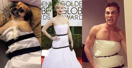 Internet śmieje się z sukni Jennifer Lawrence! (ZDJĘCIA)