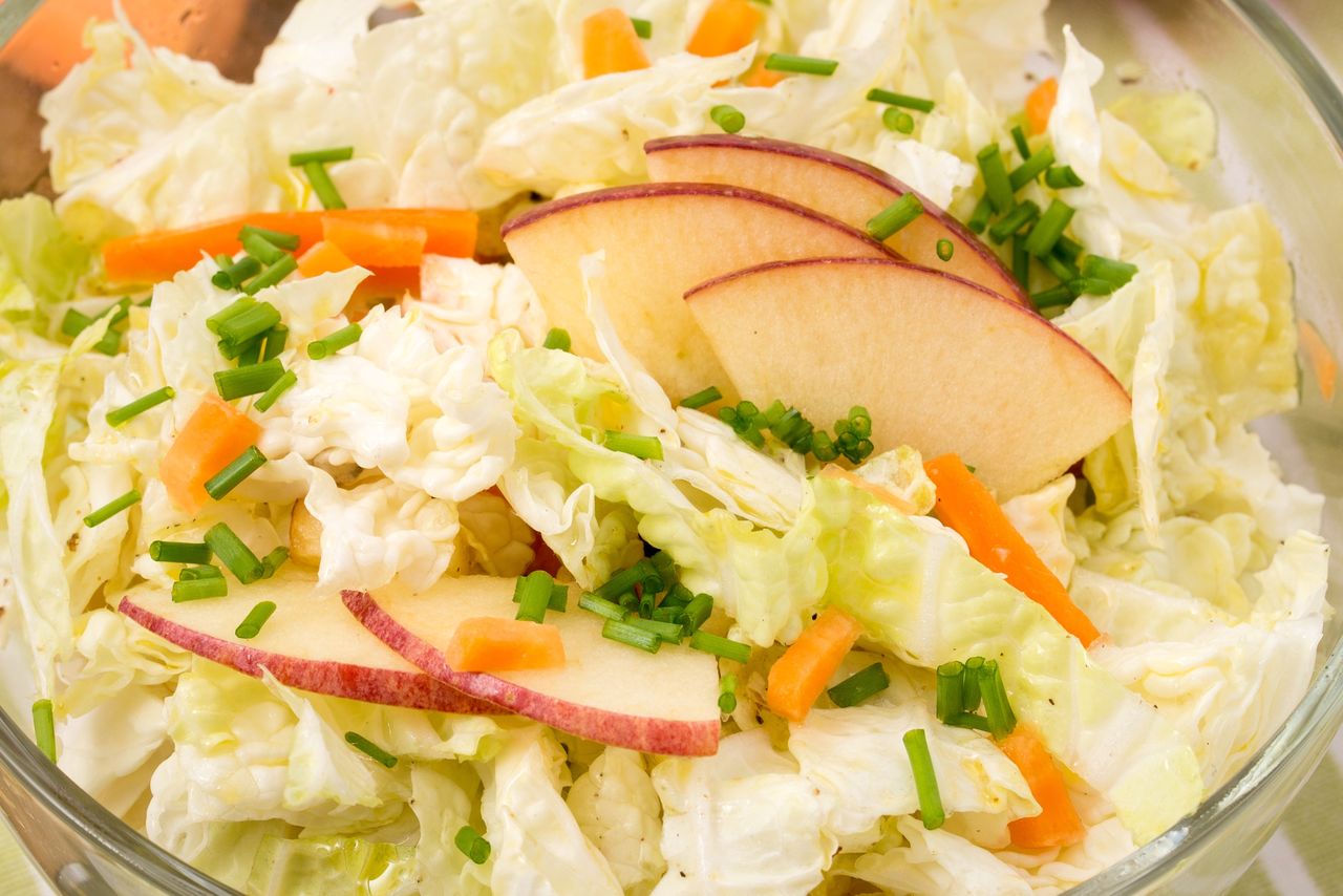 Chinese cabbage salad goes well with any meat dish.