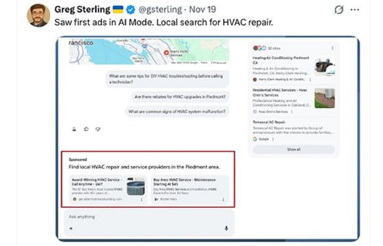 Google testuje reklamy w Trybie AI. Pierwsze wdrożenia widoczne poza Labs