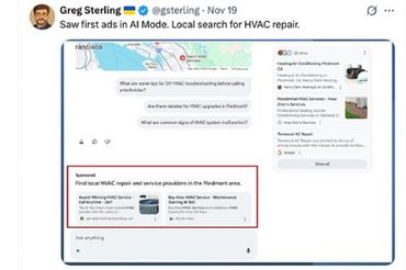 Google wyświetla reklamy w AI Mode