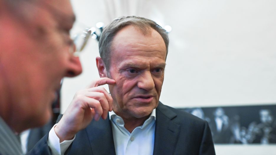 Donald Tusk, the chairman of the Civic Platform (PO) opposition party, meet party members at the end of the press conference in Krakow.
On Friday, December 02, 2022, in Krakow, Lesser Poland Voivodeship, Poland. (Photo by Artur Widak/NurPhoto via Getty Images)