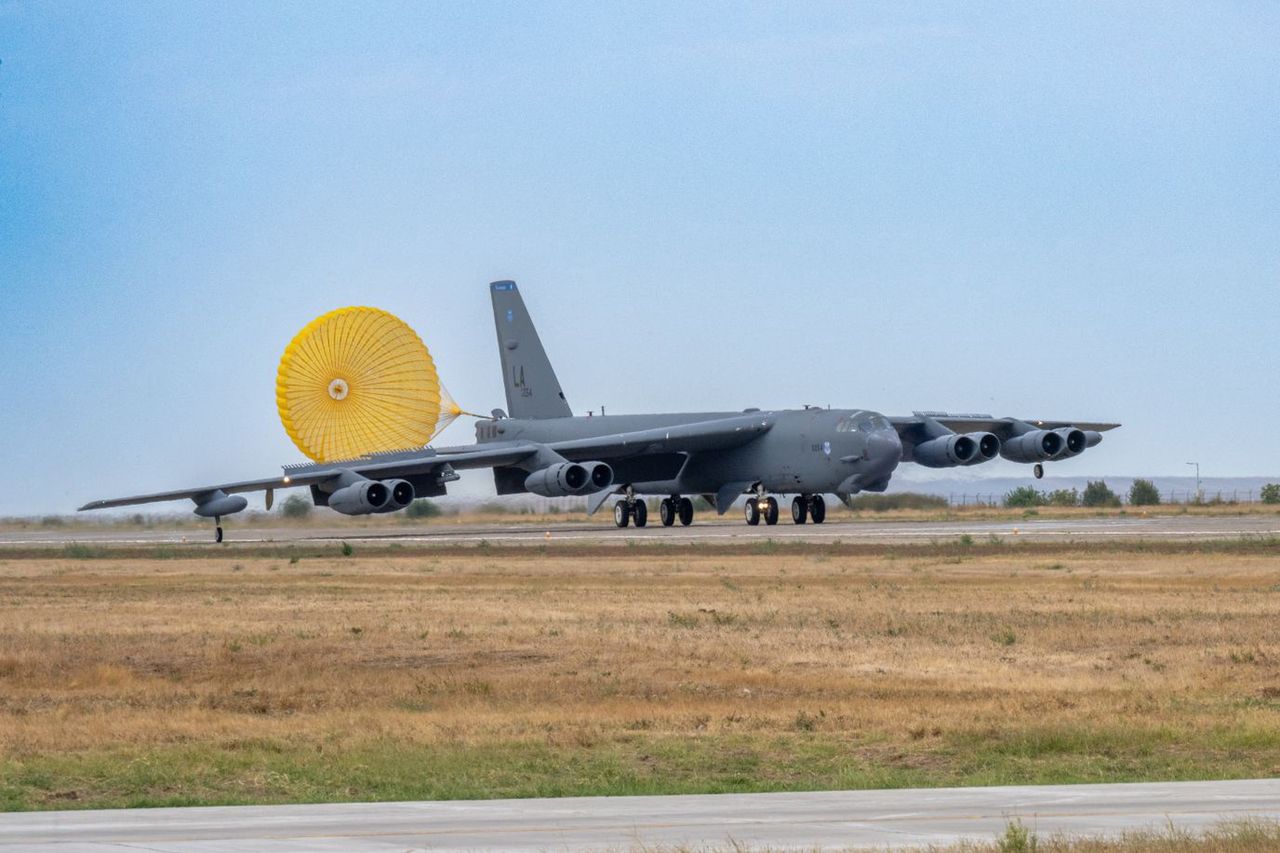 B-52H Stratofortress landing in Romania, at Mihail Kogelniceanu base