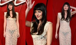 Wyzwolona Dakota Johnson odsłania BIELIZNĘ w PRZEŚWITUJĄCEJ sukni. Odważnie? (ZDJĘCIA)