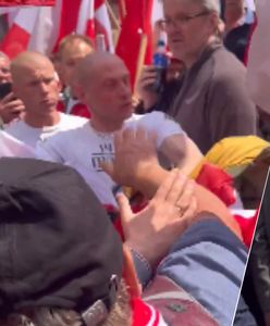 Neonaziści na marszu Nawrockiego. Interweniowała policja