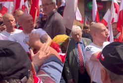 Neonaziści na marszu Nawrockiego. Interweniowała policja