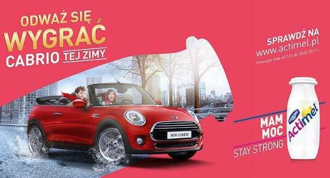 „Odważ się wygrać Cabrio tej zimy” w loterii promującej Actimel