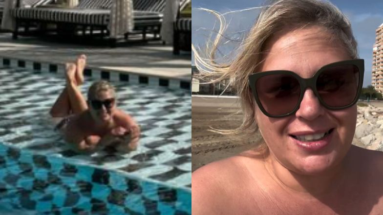 Ela Romanowska pozdrawia z basenu.