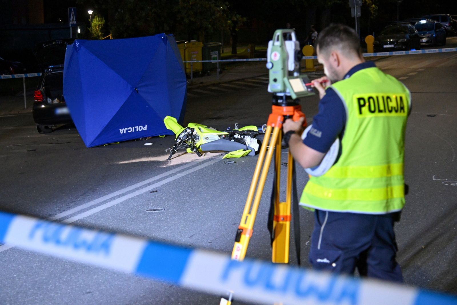 Miejsce śmiertelnego wypadku na skrzyżowaniu ulicy Ofiar Oświęcimia z Cyryla i Metodego w Szczecinie