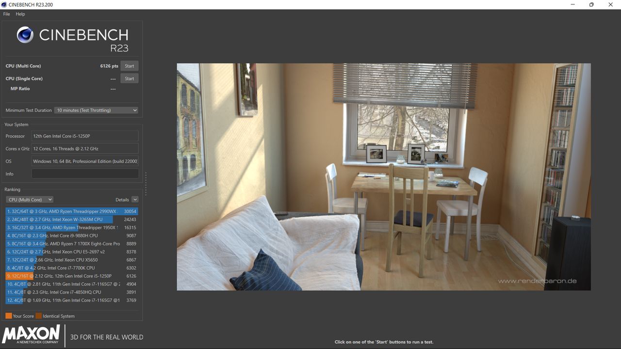 Cinebench R23 wynik wielu rdzeni