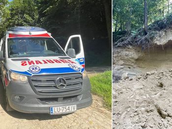 Dzierzkowice-Podwody: Akcja ratunkowa w lesie. Ziemia osunęła się na dzieci