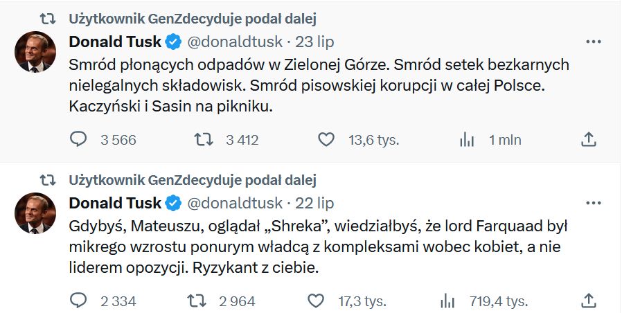 GenZdecyduje jawnie popiera Donalda Tuska