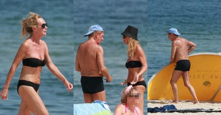 56-letnia Beata Ścibakówna zachwyca formą, wylegując się na plaży w Juracie z Janem Englertem (ZDJĘCIA)