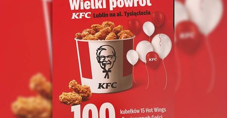 Kubełki Hot Wings za złotówkę! Specjalna promocja KFC obowiązuje tylko w Lublinie. Kto pierwszy, ten lepszy!