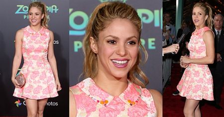 Shakira w różowej sukience na premierze "Zwierzogrodu" (ZDJĘCIA)