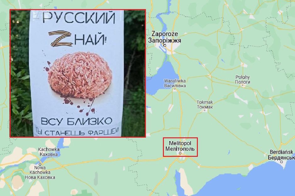Ukraińcy rozwieszają takie kartki w okupowanym Melitopolu