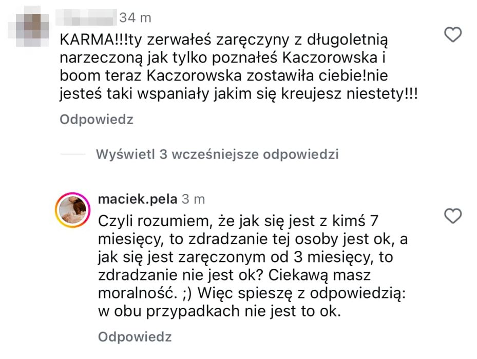 Maciej Pela dyskutuje z internautką