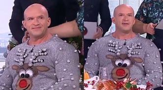 Oświeciński w świątecznym sweterku w "Dzień Dobry TVN"