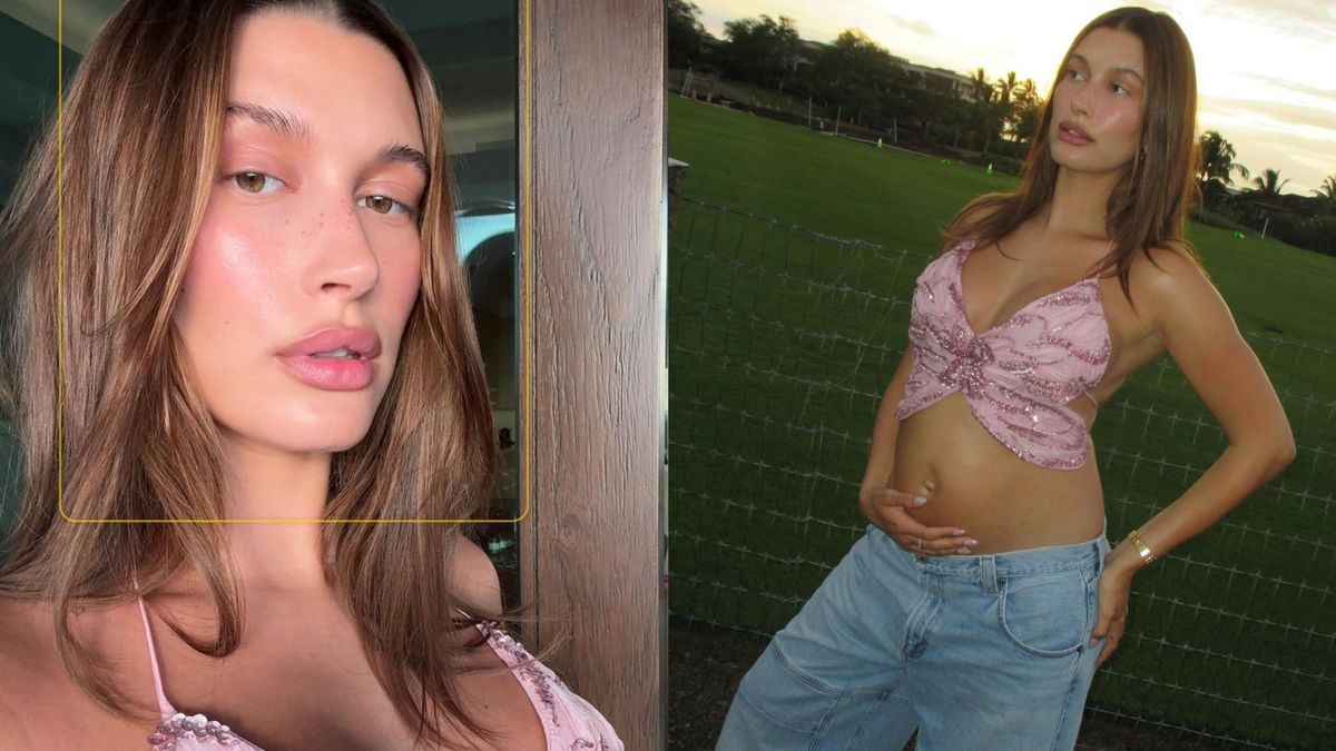 Hailey Bieber eksponuje ciążowy brzuch w motylkowym topie za 2,5 tys. zł (FOTO)