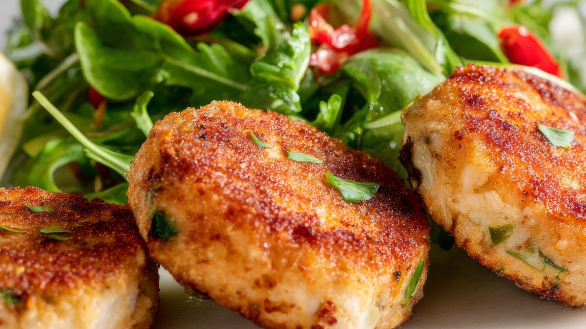 Postne kotleciki podaję z sałatką