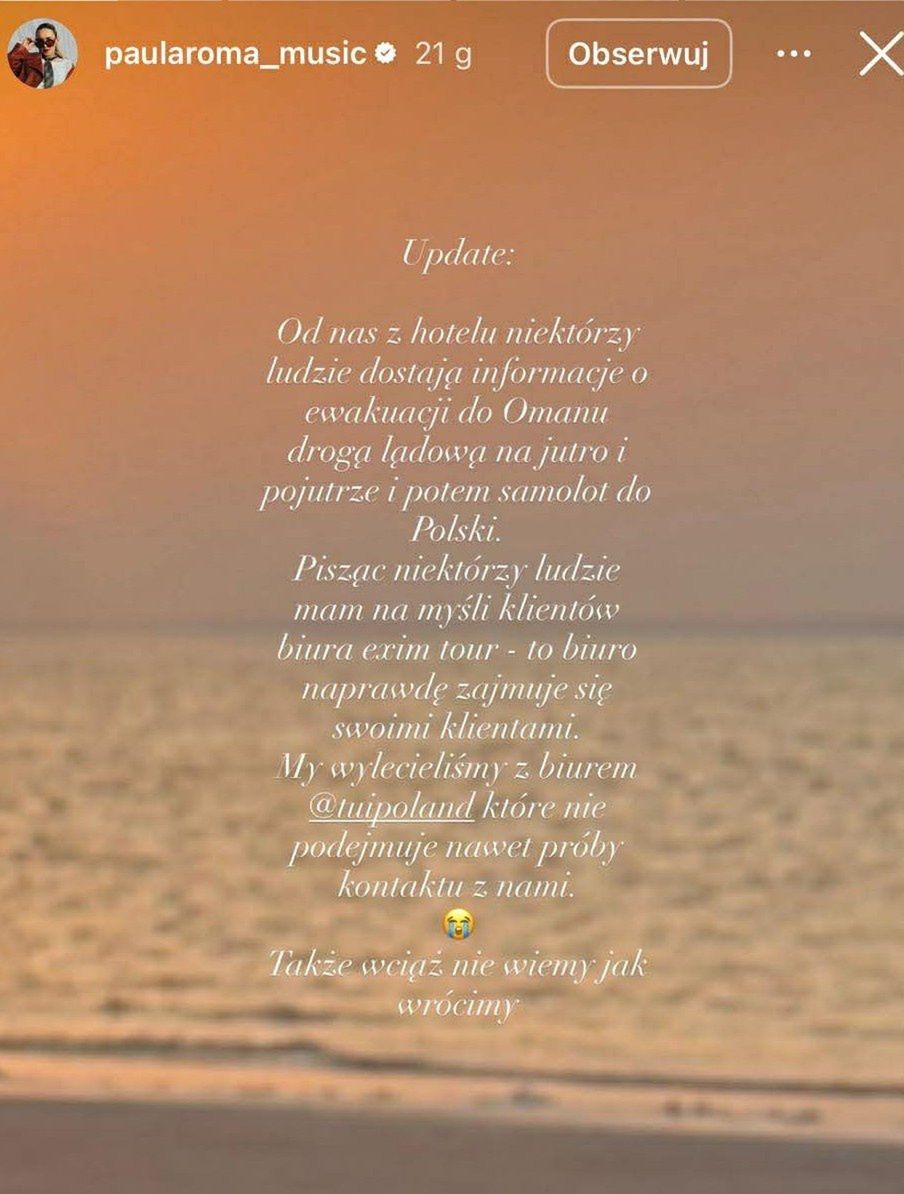 Paula Roma też utknęła w Dubaju